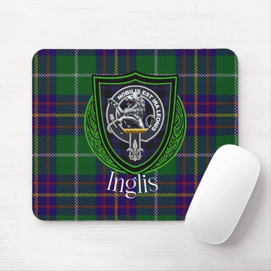 Inglis Scottish Clan Tartan and Crest  Muismat (Met muis)
