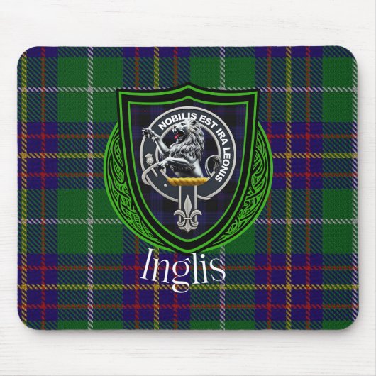 Inglis Scottish Clan Tartan and Crest  Muismat (Voorkant)