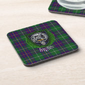 Inglis Scottish Clan Tartan & Crest Bier Onderzetter (Linkerzijde)