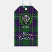 Inglis Scottish Clan Tartan & Crest Cadeaulabel (Voorkant)
