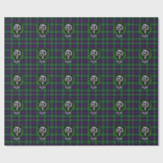 Inglis Scottish Clan Tartan & Crest Cadeaupapier (Vlak)