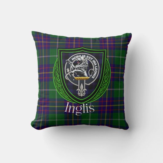 Inglis Scottish Clan Tartan & Crest Kussen (Voorkant)