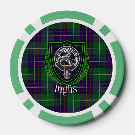 Inglis Scottish Clan Tartan & Crest Poker Chips (Achterkant)