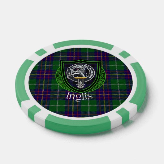 Inglis Scottish Clan Tartan & Crest Poker Chips (Enkel)