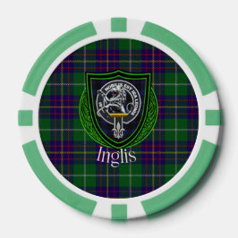 Inglis Scottish Clan Tartan & Crest Poker Chips