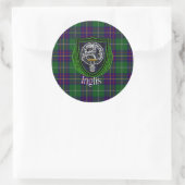 Inglis Scottish Clan Tartan & Crest Ronde Sticker (Tas)