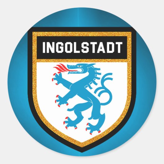 Ingolstadt Flag Ronde Sticker (Voorkant)