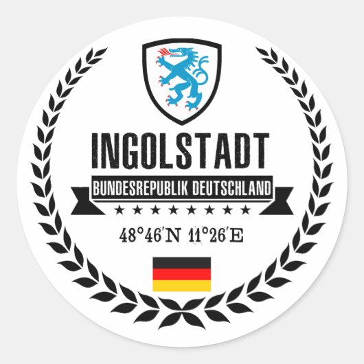 Ingolstadt Ronde Sticker (Voorkant)