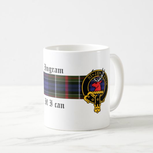 Ingram Scottish Crest en Tartan mok (Voorkant rechts)