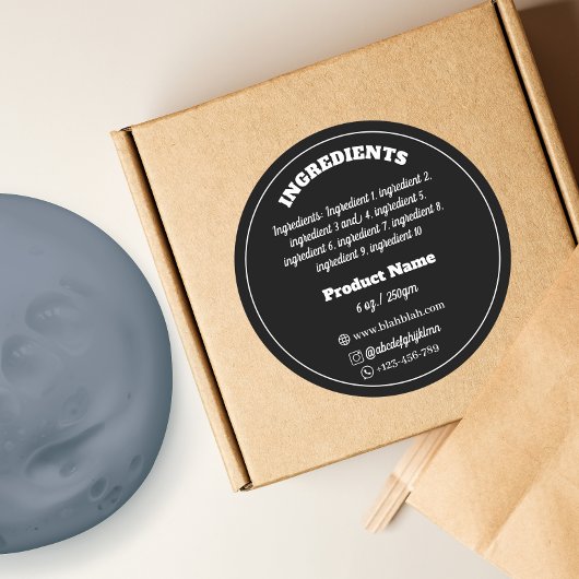 Ingrediënt Product Label Sticker