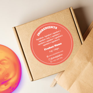 Ingrediënt Product Label Sticker
