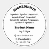 Ingrediënt Product Label Sticker (Voorkant)
