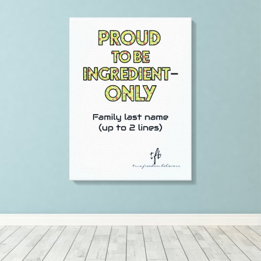 Ingrediënt-slechts Huishouden Canvas Afdruk (Insitu (Houten vloer))