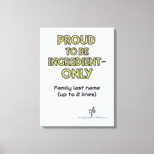 Ingrediënt-slechts Huishouden Canvas Afdruk (Voorkant)