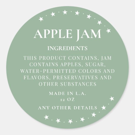 Ingrediënt Stickers Kleine Bedrijfsingrediënt (Voorkant)