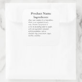 Ingrediënten alleen waslabel voor wet sticker (Tas)
