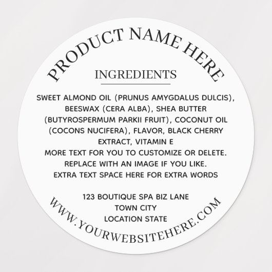 Ingrediënten Eenvoudig Zwart Wit Bourgogne Labels (Design 2)