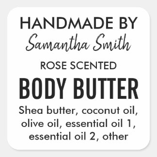 Ingrediënten eenvoudige body boter product label