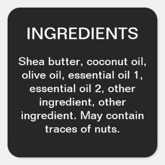 Ingrediënten eenvoudige zakelijke product label st
