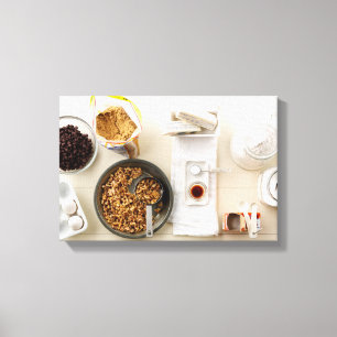 Ingrediënten en tools 3 canvas afdruk