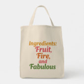 Ingrediënten: Fruit, Vuur en Prachtig – Markt Tas (Achterkant)