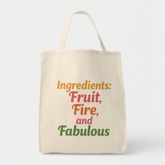 Ingrediënten: Fruit, Vuur en Prachtig – Markt Tas (Voorkant)
