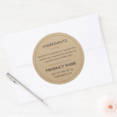 Ingrediënten Kraft Papier Productlabel Ronde Sticker (Envelop)