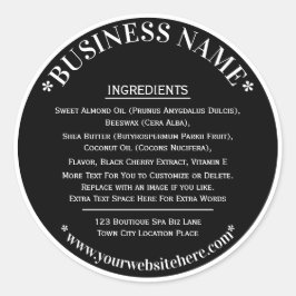 Ingrediënten Label Zwart Wit