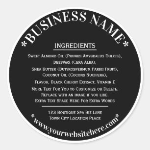 Ingrediënten Label Zwart Wit