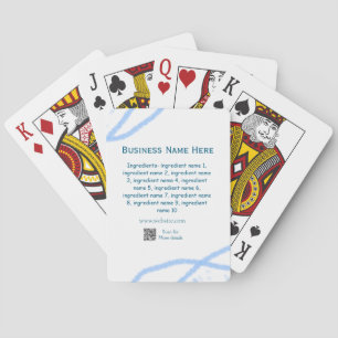 Ingrediënten naam toevoegen bedrijfsnaam website Q Pokerkaarten