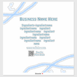 Ingrediënten naam toevoegen bedrijfsnaam website Q Sticker