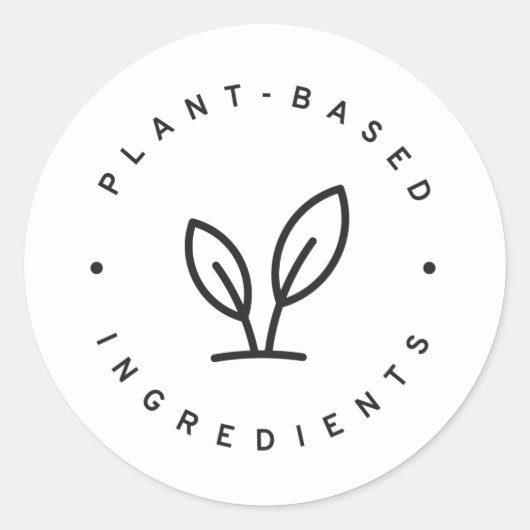 ingrediënten op basis van plant ronde sticker (Voorkant)