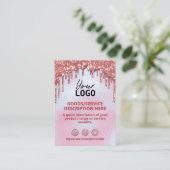 Ingrediënten op prijslijst Glitter Drift Roos Gold Visitekaartje (Staand voorkant)