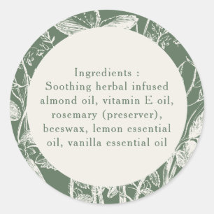 Ingrediënten plaatsen alleen groene, kleine produc ronde sticker