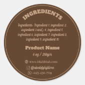 Ingrediënten Product Label Sticker (Voorkant)