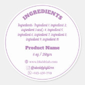Ingrediënten Product Label Sticker (Voorkant)