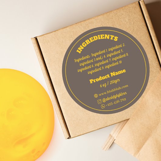 Ingrediënten Product Label Sticker