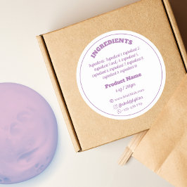 Ingrediënten Product Label Sticker