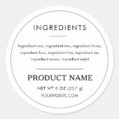 Ingrediënten Product Professioneel Etiket (Voorkant)