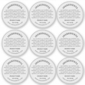Ingrediënten Product Vinyl Transparant Label (Voorkant)