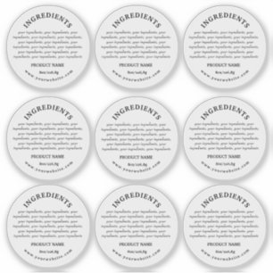 Ingrediënten Product Vinyl Transparant Label