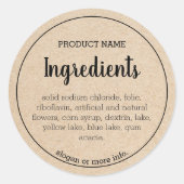Ingrediënten Productlabel | Moderne, eenvoudige St Ronde Sticker (Voorkant)