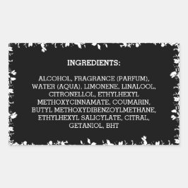 Ingrediënten Productlabel Natuurlijke bladeren Pat Rechthoekige Sticker