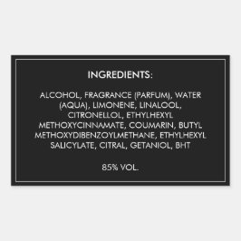 Ingrediënten Productlabel Rechthoekige Sticker