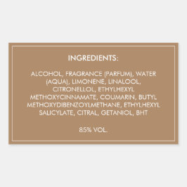 Ingrediënten Productlabel Rechthoekige Sticker