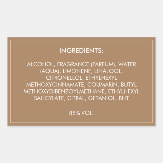 Ingrediënten Productlabel Rechthoekige Sticker (Voorkant)