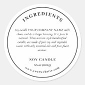 Ingrediënten Productlabel Ronde Sticker (Voorkant)