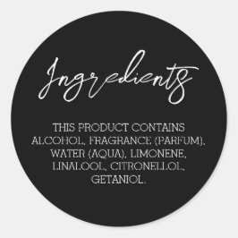 Ingrediënten Productlabel Stickers