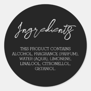 Ingrediënten Productlabel Stickers