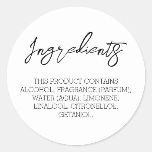 Ingrediënten Productlabel Stickers